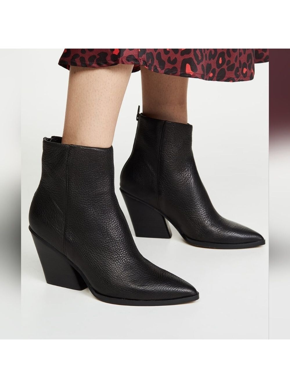 Dolce Vita Issa Black Leather Pointed-Toe Ankle Booties, Size 7.5 - Picture 3 of 17